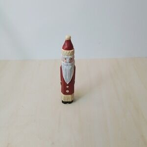 Hand Carved Wooden Santa‎ Claus Figurine Christmas Holiday Decor